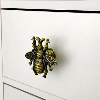 1 бр. Дръжка за шкаф под формата на пчелите, Европейски Месингови Мебелни дръжки, дръжки на Вратите, Дръжки за кухненски шкаф, Домашен Декор