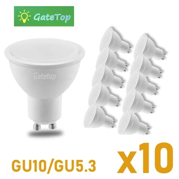 10 бр. led енергоспестяващ прожектор GU10 GU5.3 AC110V AC220V без светлинни ефекти топло бяла светлина 3 W-8 W може да замени 30 W, 50 W галогенную лампа