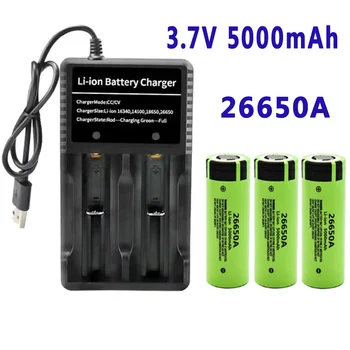 100% Нова.Литиево-йонна акумулаторна батерия с голям капацитет Lii-50A 3,7 В 26650A 5000 ма за фенерче 20A нова опаковка