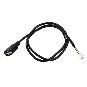 1бр Универсална кола-USB кабел-адаптер с 4-пинов конектор ABS ABS USB удължителен кабел-адаптер за автомобилна стерео радио