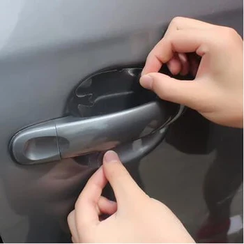 2018 НОВА автомобилна врата копчето етикети защитно фолио за Renault Duster Laguna Megane 2 3 Logan Captur Clio За Saab 9-3 аксесоари