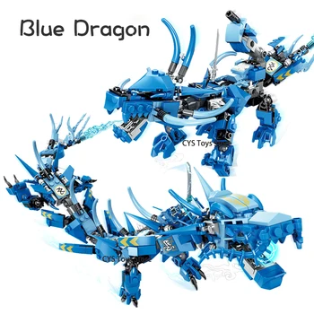 2в1 MOC САМ Flying Blue Dragon, Бойната Кожа, Комплект Фигурки, Модел, Строителни Блокчета, Играчки за Момчета, Детски Подаръци За Рожден Ден