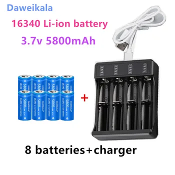 3,7 В 16340 Акумулаторна Батерия 5800 mah Литиево-йонна Батерия cr123a lithium Батерия За led Фенерче пътни Настилки, Стенно Зарядно Устройство 16340 cr123a lithium Батерия