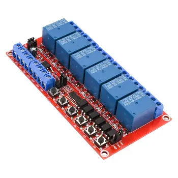 6-канален модул dc 5 В 12 В 24 В с пускането на изолация оптрона, поддръжка на спусъка на високо и ниско ниво, за Arduino