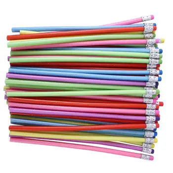 60 броя гъвкави моливи Гъвкави меки моливи с гума, цветни