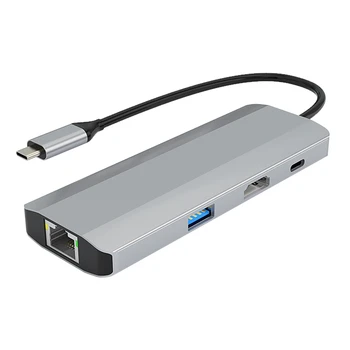 9 В 1 USB 3.0 Type C C USB хъб за КОМПЮТЪР, Лаптоп Apple Mac Pro Pro С -Съвместима RJ-45 PD TF карта аудио 3.5 мм