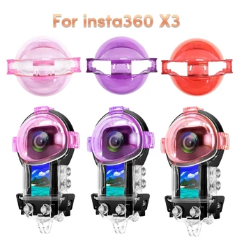 ABS-филтър за обективи за 360 мивки за гмуркане, червено / розово/лилаво Водоустойчив корпус