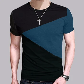 B567 Мъжки t-shirt, приталенная тениска с кръгло деколте, Мъжка риза с къс ръкав, Ежедневни тениска, Потник, Къс риза, Размер M-5XL TX116-R