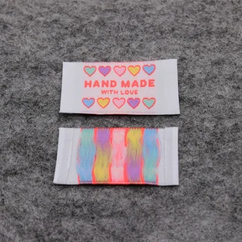 Chzimade 25 бр./лот, розово Сладък заек ръчно изработени, с Преливащи се цветове тъканни тагове за чанти 