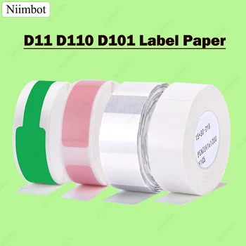 D11 D110 D101 етикет, стикер на кабел, книжен етикет, бяла водоустойчива издател Niimbot, цветен прозрачен цена