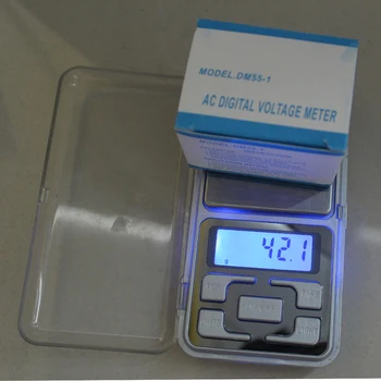 DM55-1 Штепсельная вилица САЩ, синьо цифров LCD дисплей, волтметър ac 80-300 В електрически уреди, измерване на напрежение, волта-тестер