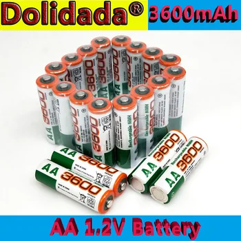 Dolidada 100% Nieuwe Aa Batterij 3600 Mah Oplaadbare Batterij, 1.2 V Ni-Mh Aa Batterij, Geschikt Voor Klokken, Muizen, Computers