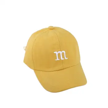 LDSLYJR Four Seasons Памучен бейзболна шапка с бродерия на буквата M, Регулируеми шапки-снэпбэк за момчета и момичета 220