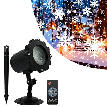 Led Коледно лазерен лъч под формата на снежинки, Проектор за снеговалеж IP65, движещ Се сняг, Градинска лампа за лазерен проектор, проектор Led лампа