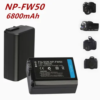 NP-FW50 Подмяна на Батерии за фотоапарати Alpha A6500 A6300 A5000 A3000 NEX-3 A7R A6000 - 7,4 v 6800 mAh Акумулаторна Батерия
