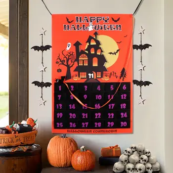 OurWarm 2023, Календар Хелоуин, Окачен Календар за обратно броене, Адвент-календар за детски подаръци за Хелоуин, окачване на Хелоуин