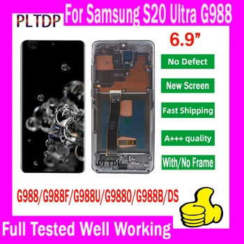 S20 G980F Нов LCD дисплей За SAMSUNG Galaxy S20 Ultra LCD G988F Сензорен Дигитайзер възли За S20 Plus G985F/DS Тест Добър Екран