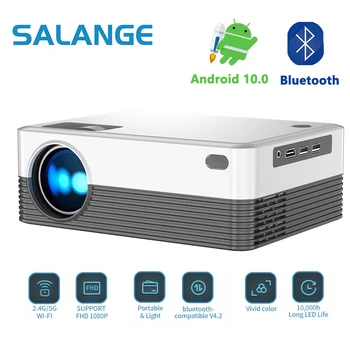Salange P35 Android 10 Проектор, WIFI Преносим МИНИ проектор видео на Smart TV е 1280 *720 dpi за Игрален Филм за Домашно Кино 1080P, 4K Видео