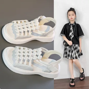 Sandalias/ Сандали за момичета в платформата; Колекция 2023 г.; Летни Нови Римски Сандали; Универсална Плажни Обувки За момичета; Ежедневни Обувки; Детски Обувки; Zapatos Niña
