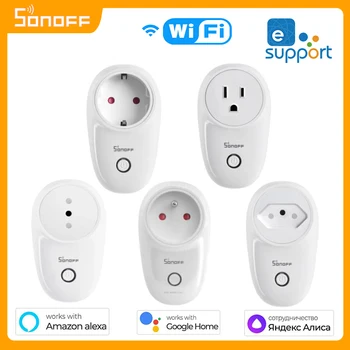 SONOFF S26 R2 Plug Безжична Интелигентна Изход WiFi EU/FR Smart Plug Enchufe eWeLink Power За Алекса Google, Yandex Alice Smartthings