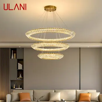 ULANI Nordic Модерен околовръстен окачен лампа, Led Кръгъл Кристален полилей, Творчески лампа клас Апартамент За хола, вили, спални