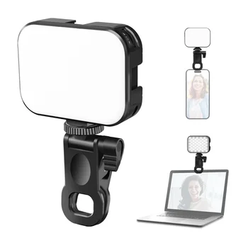 Ulanzi VL100X Mini Video Light Led за Телефон, Таблет, Лаптоп Камера Selfie Fill Light с Битумен Топка Глава, Регулируема на 170 °, Студена Обувки