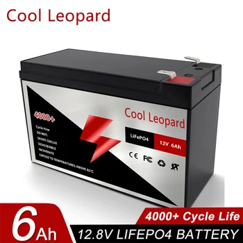 Акумулаторна батерия LiFePO4 12 6.0 Ah, 4000 цикъла, за детски скутери 12,8 В, риболов, Слънчева акумулаторна батерия с ниска саморазрядом