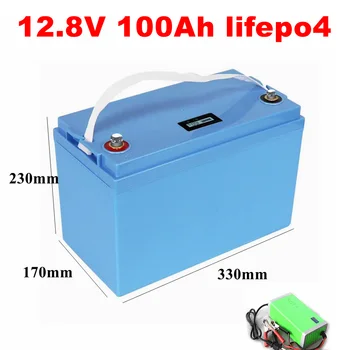батерия lifepo4 12,8 v 100AH, литиево-желязо-фосфатная батерия 12V 100Ah за 1200 W инвертор, голф количка, кемперов на колела + зарядно устройство 10А