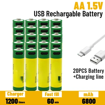 Бързо зареждане на литиево-йонна батерия 1,5 AA с капацитет 6800 mah и USB-перезаряжаемого литиево-йонна батерия USB за играчка на клавиатурата