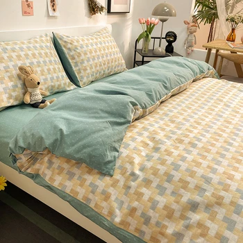 Висококачествен Домашен комплект спално бельо от чист памук, 100% памук, приятен за кожата, комплект кралски пододеяльников с чаршафи, одеяло, калъфка за възглавница