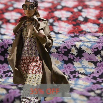 Висококачествен еластичен сатен с принтом във формата на цвете, Корпоративна текстилен Материал за шиене, Плат за дрехи за рокли и блузи