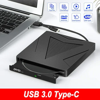 Външен DVD плейър USB3.0 Type-C Устройство DVD-RW 6V0 + R0WsX CD/DVD Оптично устройство Плейър е Устройство за четене и запис с две порта, четец за