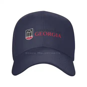 Графична шапка с логото на Университета на Джорджия, висококачествен деним, шапка, вязаная капачка, бейзболна шапка