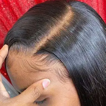 Директен Перука от човешка коса на дантели 13x4, Прозрачен Перука на дантели За жени, Бразилски косата Реми HD 4x4, Перука затваряне, предварително Откъснато