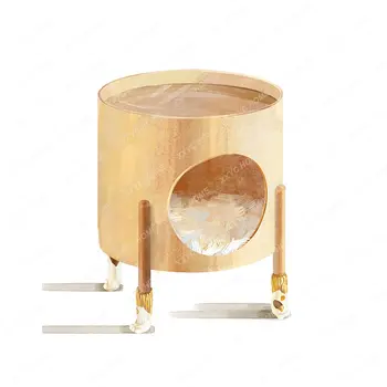 Дървена общ чай масичка за котки в скандинавски стил, котешки гнездо, стъклена нощно шкафче, странично шкафче jaulas para honden голяма клетка