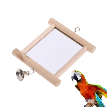 Дървени домашни папагали, играчки за птици с камбана, двойно странично огледало в клетката, люлки, игри и аксесоари