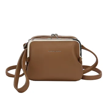 Ежедневна чанта-скоба, проста женска чанта-месинджър от изкуствена кожа, Дамски чанта през рамо, вечер клатч, дизайнерски чанти