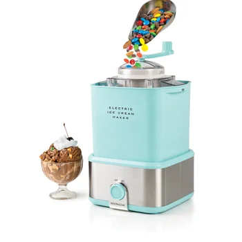 Електрическа Машина За Производство на Сладолед на 2 Литра с Дробилкой за Бонбони, Aqua, Машина За Производство на Сладолед От неръждаема Стомана
