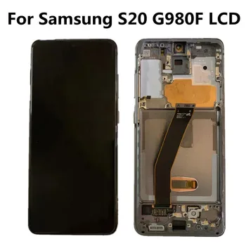 За Samsung Galaxy S20 LCD дисплей Оригинален Super AMOLED Сензорен Дисплей S20 G980 G980F G980F/DS LCD дисплей С рамка на екрана
