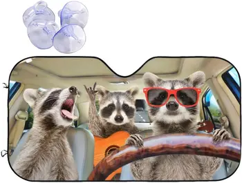 Забавни Животни миещи мечки сенника на Предното Стъкло на Автомобила Сгъваем Отражател на Ултравиолетовите Лъчи сенника на Предното Прозорец Защитно покритие