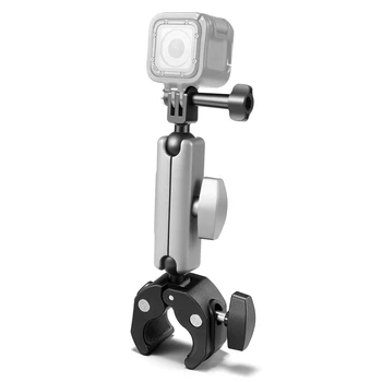Закрепване за камерата Скоба за DJI GoPro Hero 12/11/10/9/8/7 Insta360 X2/X3 Адаптер за каране на волана с Товароподемност 2 кг, Двоен Адаптер с глава топка
