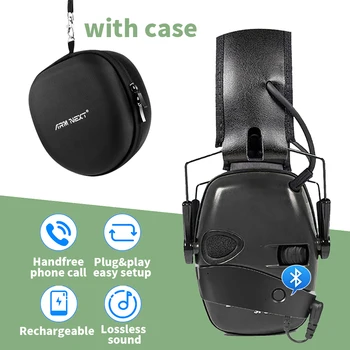 Защитни Слушалките с шумопотискане Bluetooth за Стрелците с допълнителна калъф за защита на слуха, слушалки за защита на ушите при стрелба