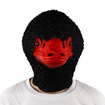 Имитация на Черна красноклювой патица, Латексова маска на животното, подпори за костюмированной парти за Хелоуин, Карнавальная маска за Нюхания в киното, Карнавальная маска за cosplay