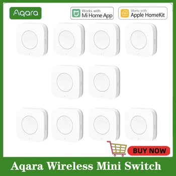 Интелигентни безжични мини превключвател Aqara с датчик за свързване на Zigbee, дистанционно управление, управление с един бутон, ключ, домашна сигурност, работа с Mi Home Homekit