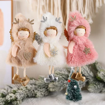 Коледна украса за Окачване Ангел Плюшени Танцуващи Момичета За Коледно Украшение във формата на Рог на Елен Домашен подарък Декор На Нова Година