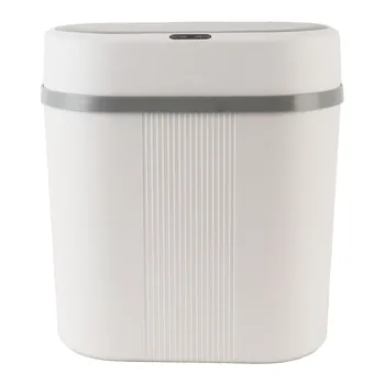 Компактно Умно кофа за боклук, 2 режим на Свободни ръце, 12 л, Сензор за движение, захранван с батерии, предотвратява подхлъзването, Автоматично кошче за боклук за баня