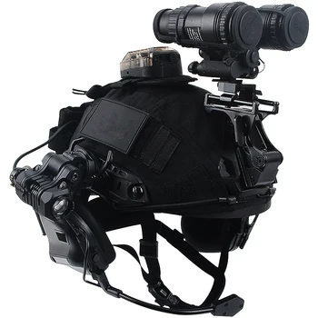 Комплект страйкбольного шлем с тактически слушалки, защитни очила, монтиране NVG и модел телескоп Tactical Gear Combination, за игра на пейнтбол