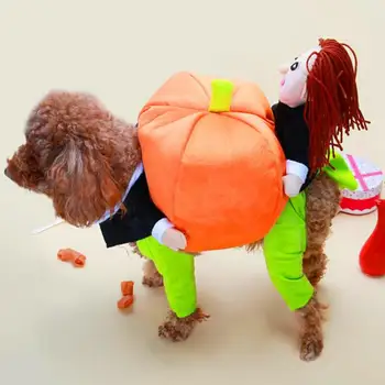 Костюм за домашен любимец за Хелоуин, атрактивни костюми за домашни любимци на Хелоуин, сладък дизайн тиква за декор на домашни партита, на маскарадните костюми за кучета