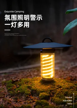 Лампа за къмпинг, уличен фенер, С лампа, триъгълна скоба, led Набор от подкрепа с четири скорости Регулиране, Водоустойчив