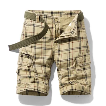 Летни мъжки памучни шорти-карго, облекла в стил хип-хоп, Ежедневна мода, Широки Плажни къси панталони, панталони-шорти, Мъжки градинска облекло 28-36